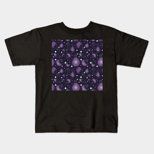 Purple Witches Glowing Potion Kids T-Shirt by TGSC